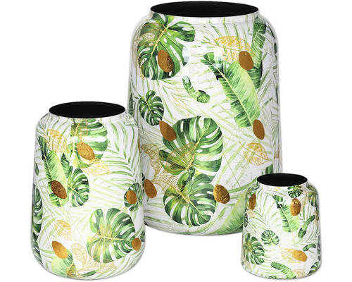 Dekorative Vasen im 3er-Set mit Blätterdesign
