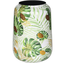 Dekorative Blumenvase mit Blätter und Kokosnuss Muster