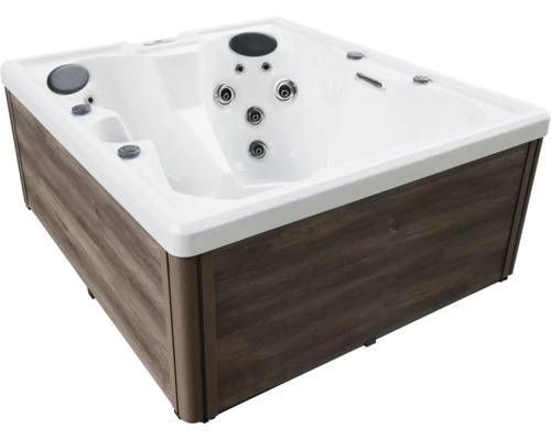 Aufstellbarer Whirlpool HomeLuxe Palermo weiß inkl. Abdeckung und LKW Anlieferung Whirlpool mit Holzverkleidung