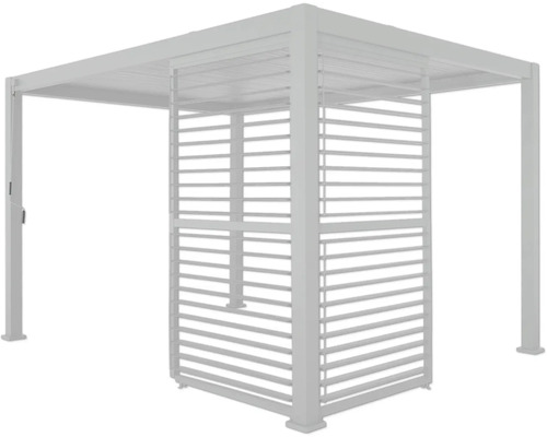 Quadratischer Pavillon mit Lamellenwand