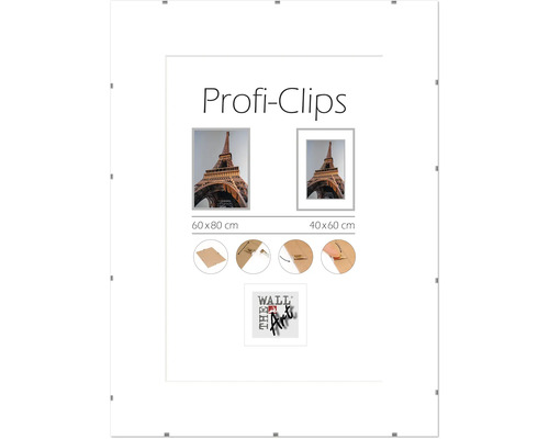 Cliprahmen Normalglas 60x80 cm Profi-Clips Bilderrahmen mit Größenangaben 60 mal 80 Zentimeter und 40 mal 60 Zentimeter