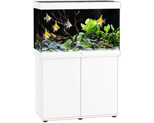 Aquariumkombination JUWEL Rio 290 SBX mit LED-Beleuchtung, Heizer, Filter und Unterschrank weiß ca. 101 x 51 x 146 cm, ca. 290 L Aquarium mit Unterschrank, inklusive Fische, Pflanzen, Steine und Dekoration
