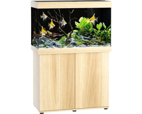 Aquariumkombination JUWEL Rio 290 SBX mit LED-Beleuchtung, Heizer, Filter und Unterschrank helles Holz, ca. 101 x 51 x 146 cm, ca. 290 L Komplettes Aquarium mit Fischen, Pflanzen, Steinen und Unterschrank