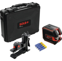 Sola X2 Green Kreuzlinienlaser Set mit Transportkoffer, Wandhalterung und Batterien