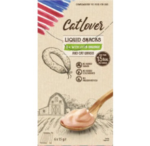 Katzensnack mit Leberwurst und Katzengras