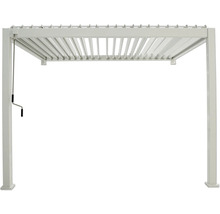 Freistehende Pergola mit verstellbaren Lamellen und Kurbel