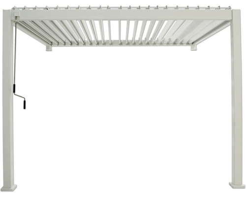 Freistehende Pergola mit verstellbaren Lamellen und Kurbel