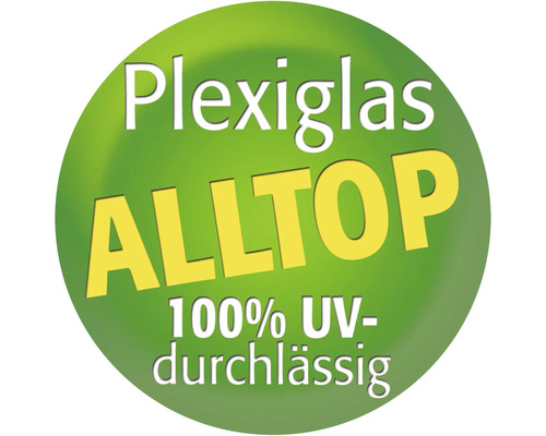 Plexiglas Alltop Kennzeichnung 100 Prozent UV-durchlässig