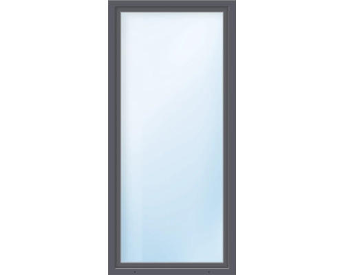 ARON Basic+ Kunststofffenster 1 Flügelig (Dreh-Kipp) ESG 110x205 cm RAL 7016 anthrazitgrau DIN Links