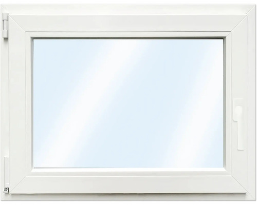 ARON Basic+ Kunststofffenster 1 Flügelig (Dreh-Kipp) 75x50 cm RAL 9016 verkehrsweiß DIN Links