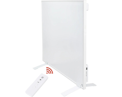 Weißer Heizkörper mit Fernbedienung