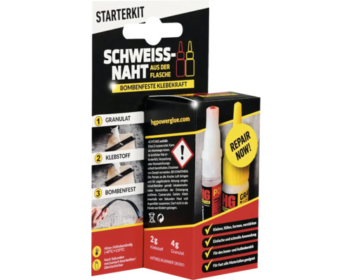 HG Power Glue Starter Kit Alleskleber Schweißnaht aus der Flasche 6 g