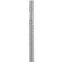 Pfeiler aus Mauerwerk mit Metalleinsatz.