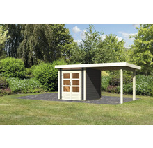 Gartenhaus Karibu Skandi 1 inkl. Anbaudach 2,35 m 451,5 x 232 cm terragrau