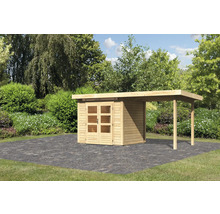 Gartenhaus Karibu Skandi 2 inkl. Anbaudach 2,35 m 492 x 232 cm natur