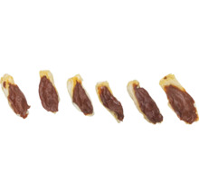 Sechs Hundekauartikel aus Rinderkopfhaut mit Füllung