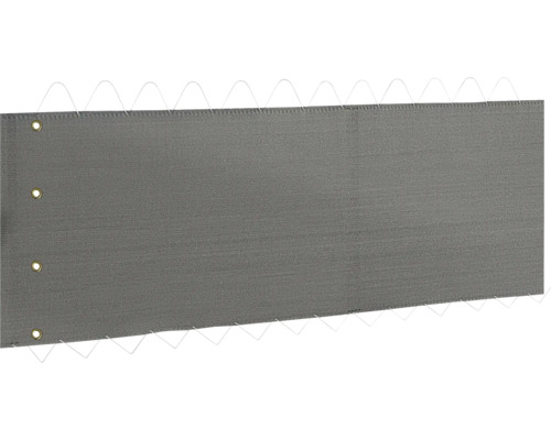 Grauer Sichtschutzzaun aus Stoff mit Ösen