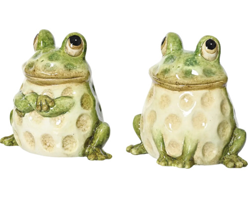 Zwei Froschfiguren aus Keramik