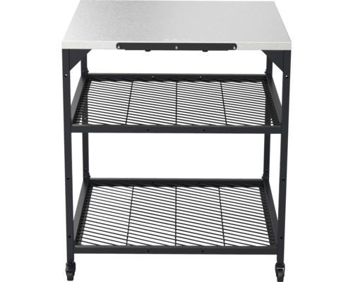 Outdoorküche Ooni Modular Table V2 large Edelstahl Grilltisch mit Arbeitsplatte aus Edelstahl und zwei Ablagerosten