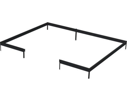 Schwarzer Metallbettrahmen