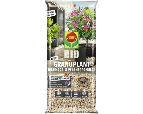 BIO Granuplant Drainage- & Pflanzgranulat Compo 10 L 100% natürlicher Bimsstein nachhaltige Blähton Alternative