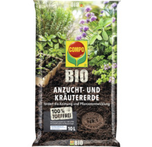 Compo Bio Anzucht- und Kräutererde, 10 Liter, torffrei