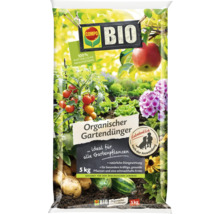 Sack mit organischem Gartendünger von Compo, geeignet für alle Gartenpflanzen, 5 Kilogramm