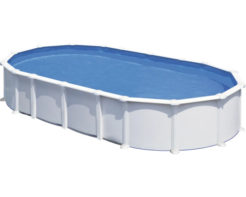 Ovaler Stahlwandpool mit Wasser
