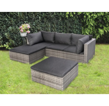 Gartenset mit Ecksofa und Hocker auf Rasen