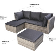 Rattan Gartenlounge mit Rücken- und Sitzkissen