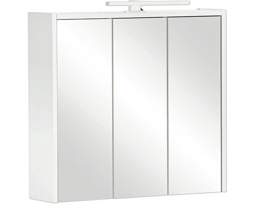 LED-Spiegelschrank Möbelpartner Palermo 3-türig 65x16x62,7 cm weiß matt