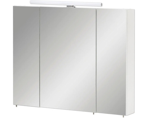 LED-Spiegelschrank Möbelpartner Maxim 3-türig 80x16x74,7 cm weiß matt