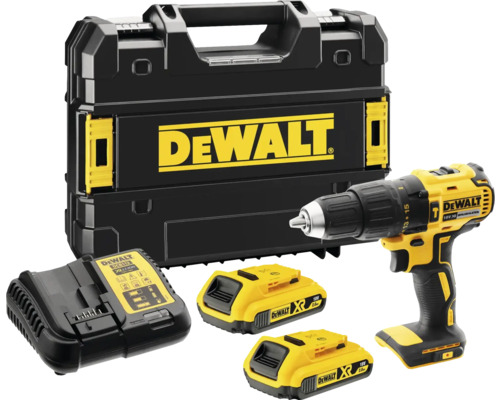 Akku - Schlagbohrschrauber DeWalt DCD778D2T-QW 18 V, inkl. 2 x 2 Ah Akku Dewalt Akku-Bohrschrauber Set mit zwei Akkus, Ladegerät und Werkzeugkoffer
