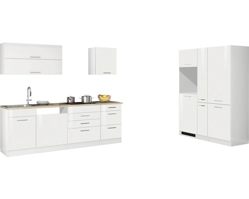 Küchenzeile Held Möbel Mailand 636.1.6210 weiß 390 cm