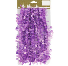 Lila Lametta Girlande mit Sternen für Weihnachtsdekoration