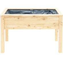Hochbeet aus Holz mit Pflanzfolie