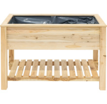 Hochbeet aus Holz mit Ablagefläche