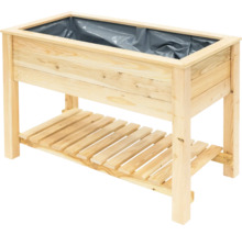 Hochbeet aus Holz mit Ablagefläche und Pflanzfolie