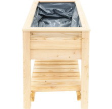 Hochbeet aus Holz mit Ablagefläche und Folie