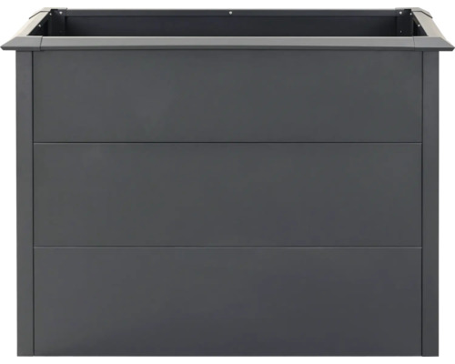 Quadratischer Pflanzkasten aus Metall mit horizontalen Linien