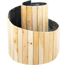 Hochbeet aus Holz mit spiralförmigem Design