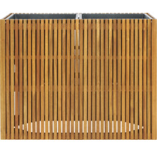 Blumenkasten aus Holzlatten mit zwei Pflanzeinsätzen