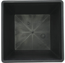 Schwarzer quadratischer Pflanztopf, Innenansicht.