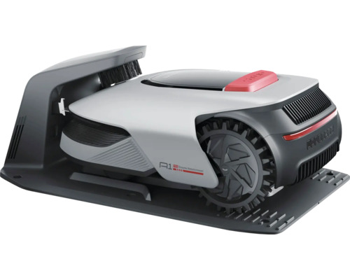 Robotermäher auf Ladestation