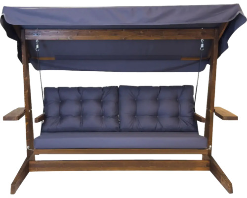 Holzschaukel mit Dach und Polster