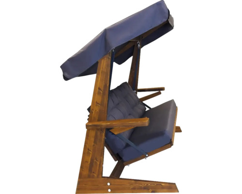 Gartenschaukel aus Holz mit Dach und Kissen