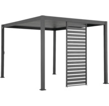 Pergola mit Lamellendach und seitlichem Sichtschutz
