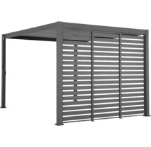 Graue Aluminium Pergola mit Lamellenwand für den Garten