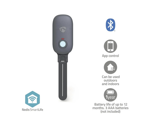 Thermostat Feuchtigkeitsensor Nedis Bluetooth®, ZigBee, IFTTT App Steuerung, anthrazit