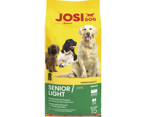 Hundfutter trocken JosiDog Senior / Light 15 kg energiereduziert für wenig aktive oder ältere Hunde Josi Dog Senior Light Trockenfutter 15 Kilogramm Sack